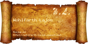 Wohlfarth Lajos névjegykártya